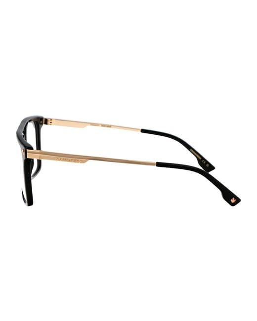 DSquared² Black Blk B Metal Glasses for men