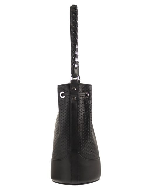 Zanellato Black Monda' Leather Bucket Bag S