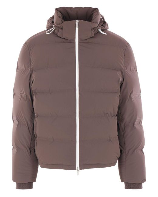 Brunello Cucinelli Daunenmantel mit Kapuze in Brown für Herren