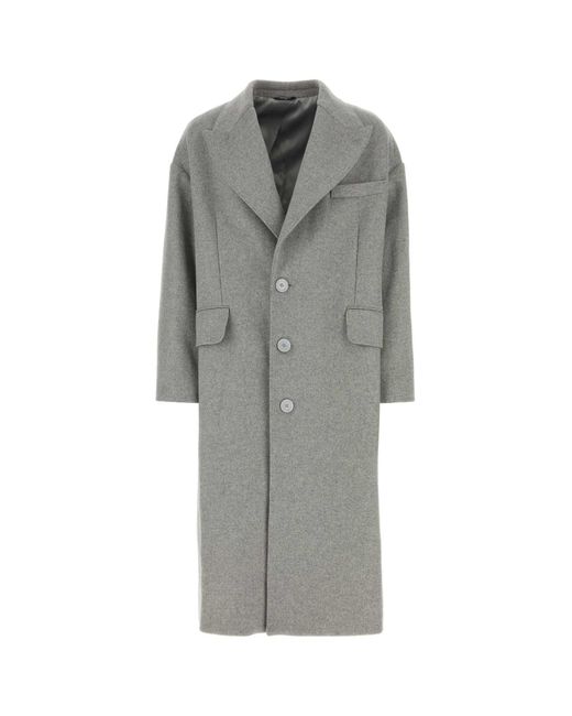 Dolce & Gabbana Gray Wool Blend Coat for men