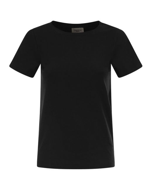 Weekend by Maxmara Black Wkdmultib Basic Cotton Jersey T Shirt