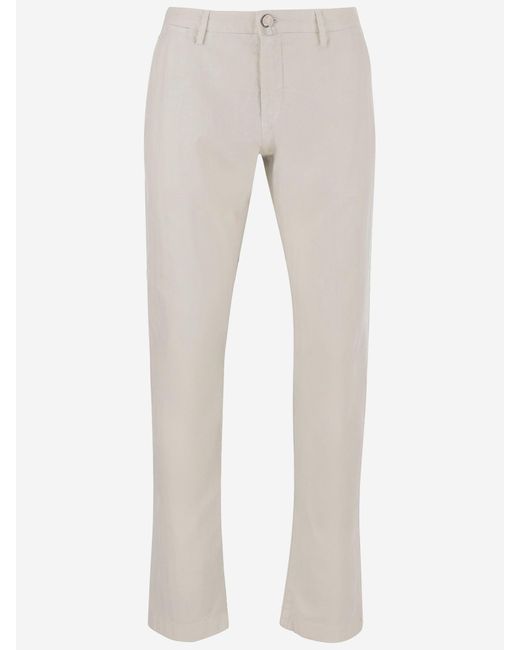 Pantalones de mezcla de algodón elástica Jacob Cohen de color Natural