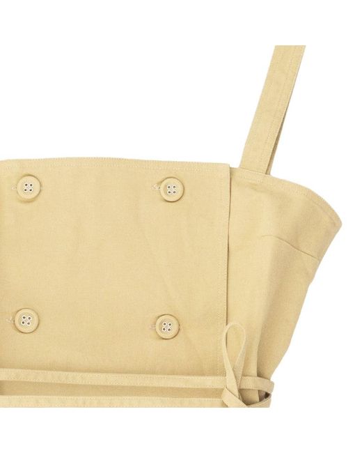 Officine Generale Yellow Double-Breasted Strap Top With Asymmetrical Hem