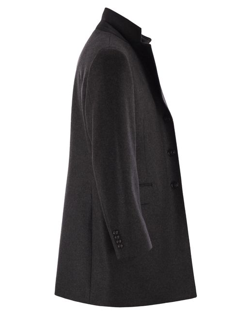 Fay Black Double Coat for men