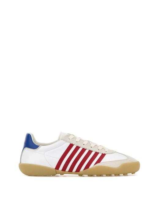 DSquared² Pink Stripes Soccer Sneakers for men