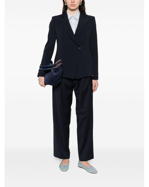 Emporio Armani Blue Double-Breasted Blazer Jacket