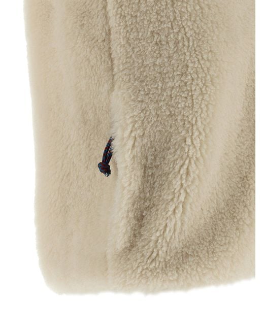 Tory Burch Natural Colorblock Highpile Gilet