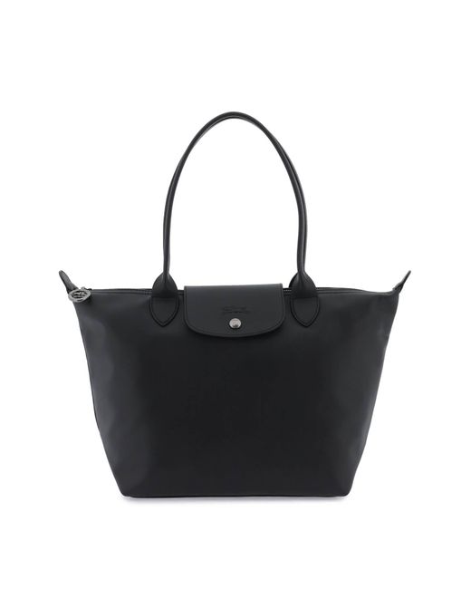 Longchamp Black Leather Tote Bag