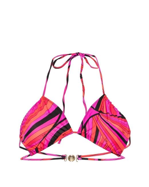 Emilio Pucci Pink Printed Bikini Top
