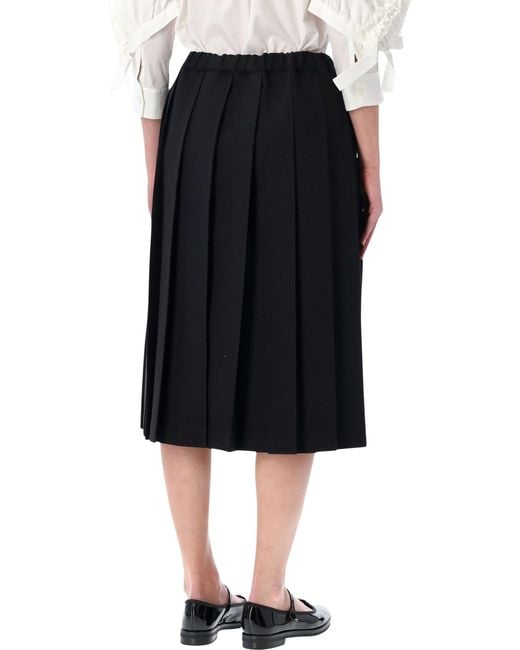 Comme des Garçons Black Pleated Midi Skirt
