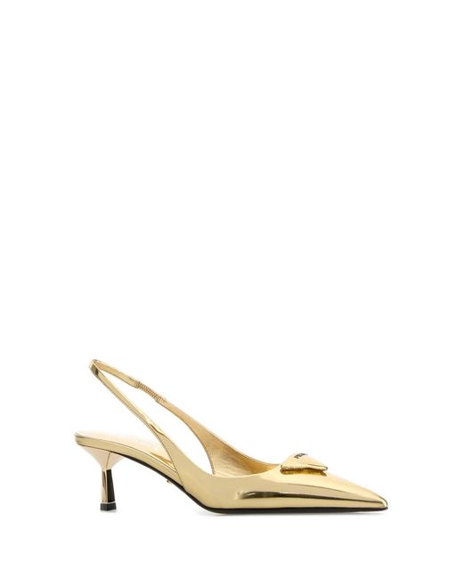 Prada Metallic Leather Pumps