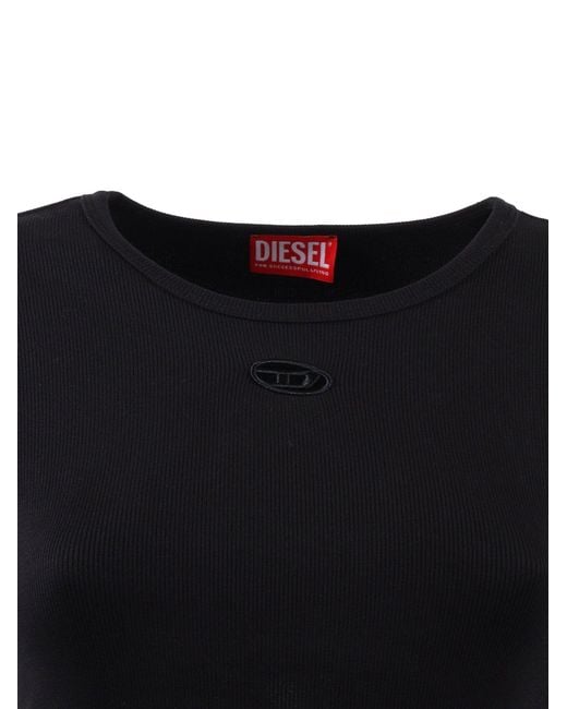 DIESEL Black Jersey Tops