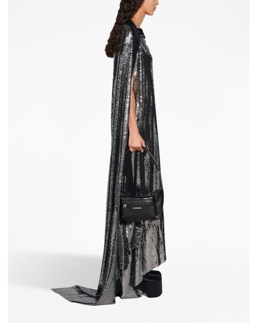 Balenciaga Black Metallic Effect Midi Dress