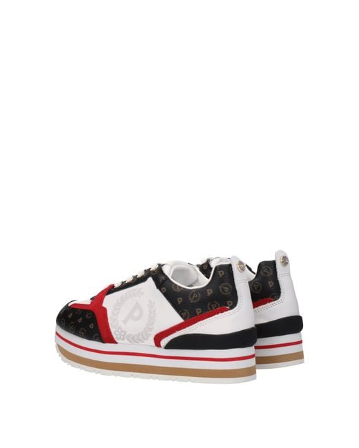 Pollini Red Sneakers Donna Tessuto Bianco/Rosso