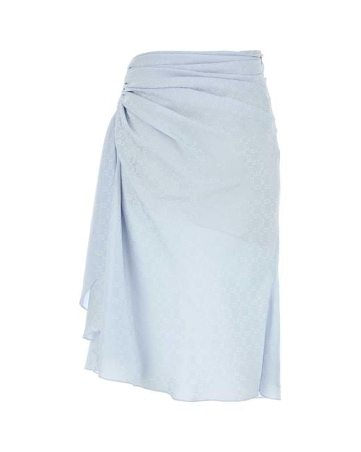 Givenchy Blue Pastel Silk Skirt