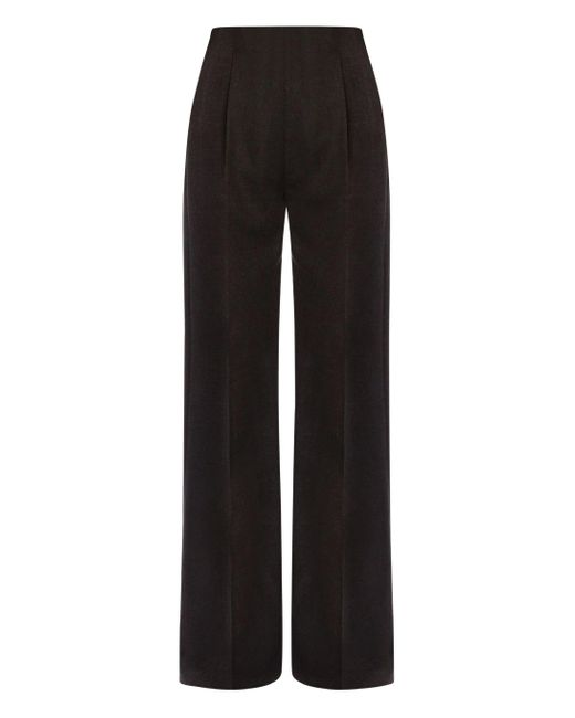 Alberta Ferretti High Waist Broek Van Scheerwol in het Black