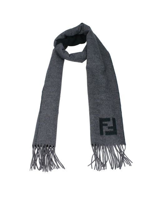 Fendi Blue Scarf Wool