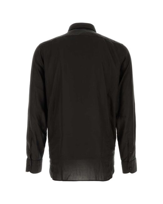 Tom Ford Black Light Fluid Fine Gabardine Slim Fit Shirt for men