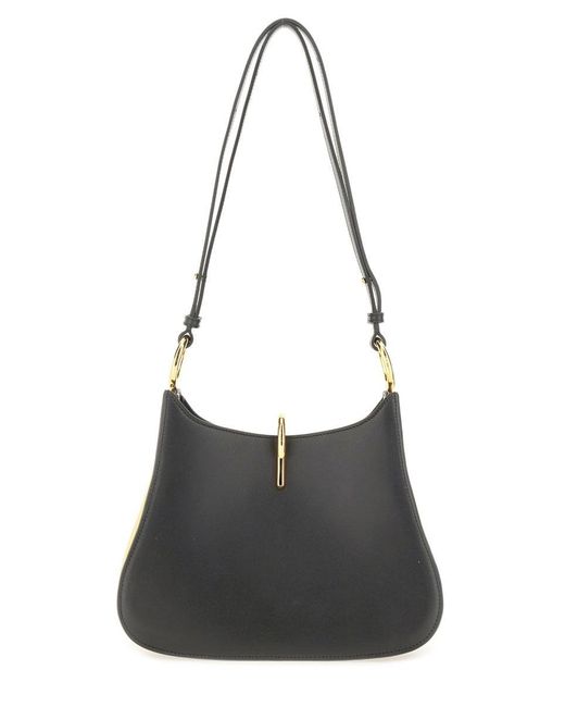 Rabanne Black Medium Leather Ring Bag