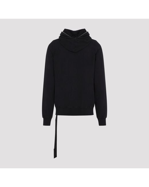 Rick Owens Black Cotton Gipm Hoodie for men