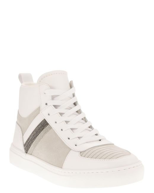 Fabiana Filippi High Leather Sneakers in het White
