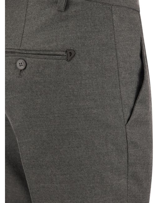 Dondup Gray Perfect Wool Slim Fit Trousers