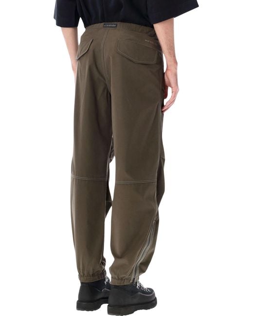 And Wander Green High Count Cloth Side Zip Hem Pants for men
