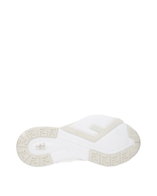 Fendi White Flow Sneakers/ Fabric