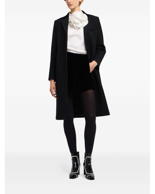 Emporio Armani Black Wool Single-Breasted Coat