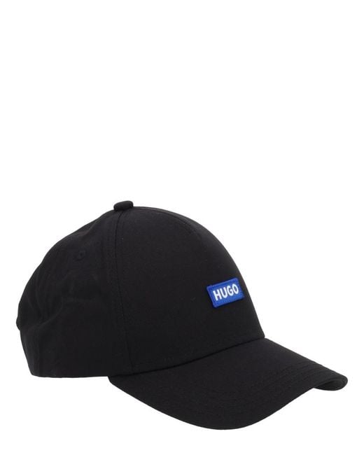 HUGO Black Cotton Hat for men