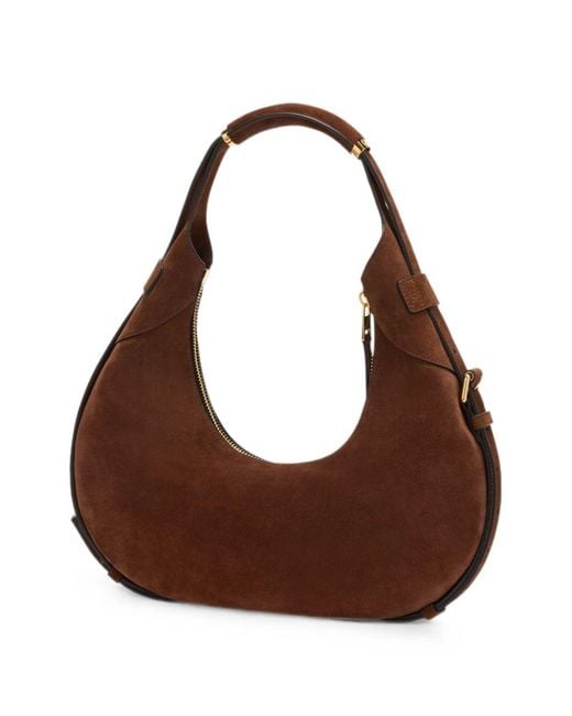 Moschino Brown Handle Me Leather Shoulder Bag