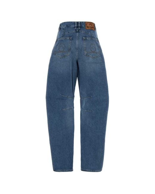 MARINE SERRE Blue Relaxed High Rise Jean