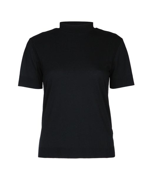 Calvin Klein Black Ss Refined Cotton Mock Nk Tee