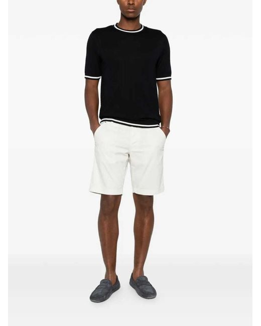 Montecore Black Fine Knit T Shirt With Contrasting Trim