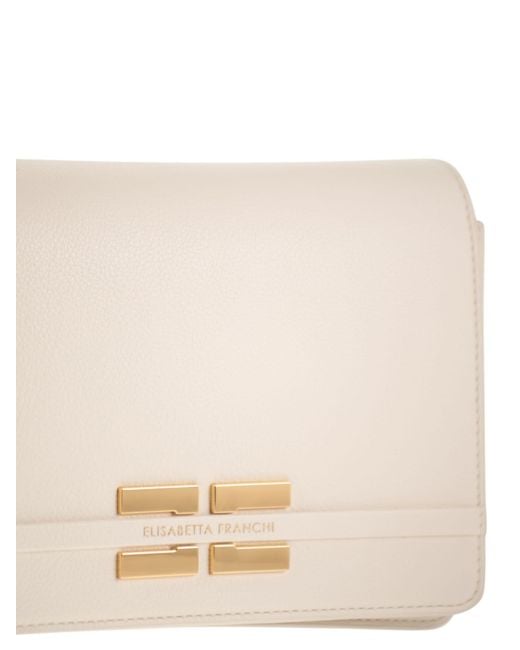 Elisabetta Franchi Natural Shoulder Bag With Logo