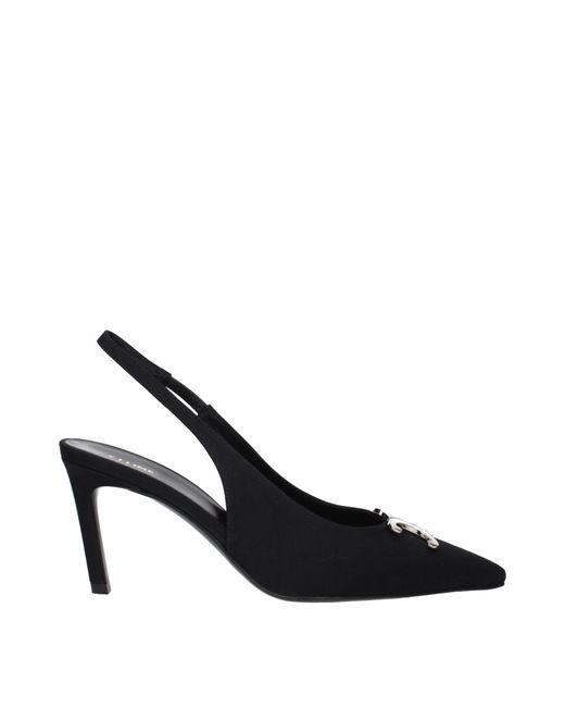 Céline Black Sandals Triomphe Fabric