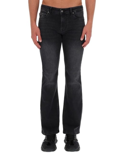 Versace Jeans Couture Black High-Rise Flared Jeans for men