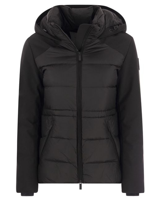 Woolrich Black Quilted Down Jacket With Hood