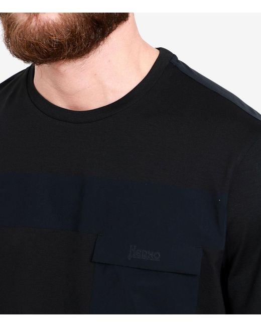 Herno Black T Shirts And Polos for men