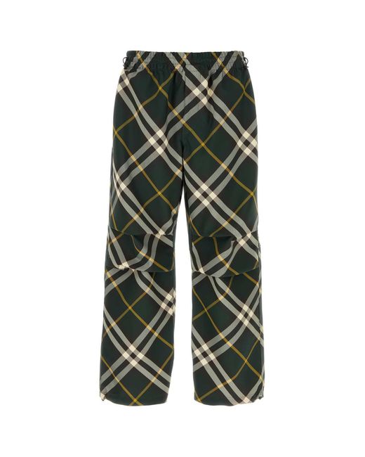 Burberry Black Dark Check Trousers For for men