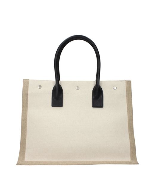 Saint Laurent Natural Handbag Rive Gauche Fabric