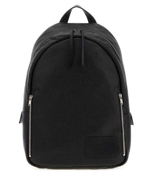 Jil Sander Black Leather Backpack for men
