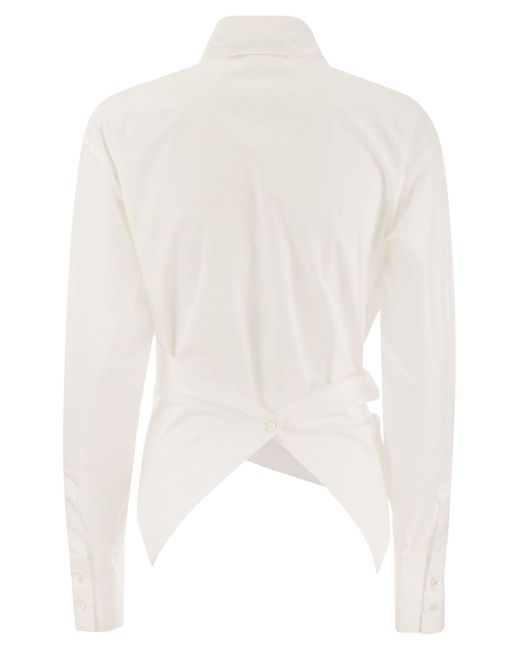 Camisa recortada en Poplin de algodón Fabiana Filippi de color White