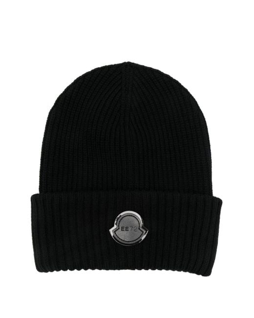 Moncler Genius Black Virgin Wool Beanie