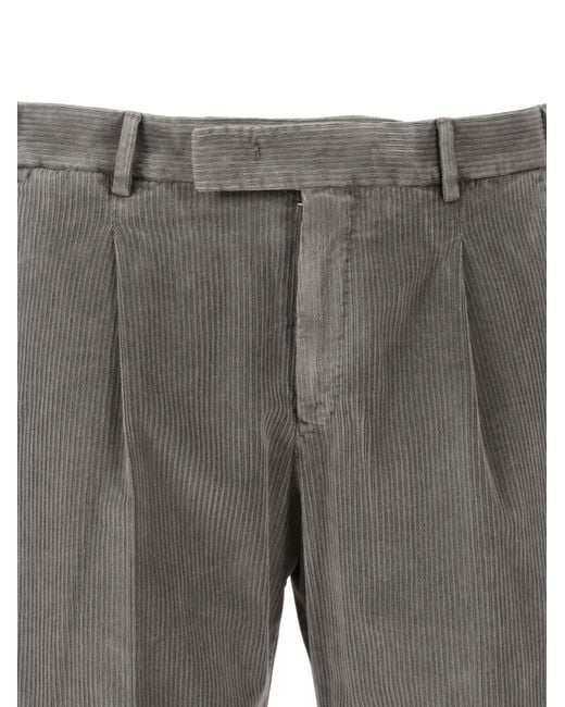 PT01 Gray Rebel 1 Pleat, Diagonal Pockets, Flap Back Pockets