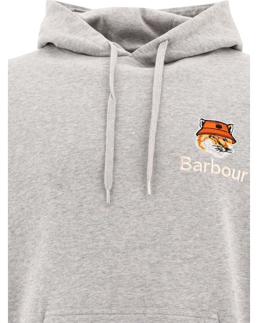 Barbour X Maison Kitsuné Hoodie in Gray für Herren