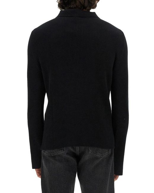 Courreges Black Slim Fit Polo for men