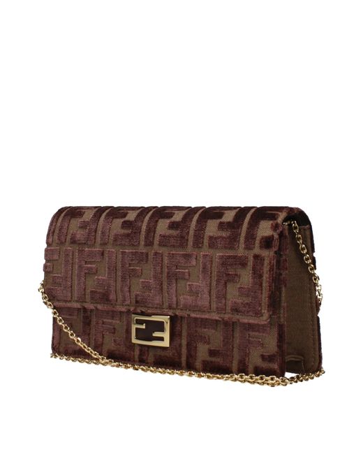 Fendi Brown Pouch Fabric/Chocolate