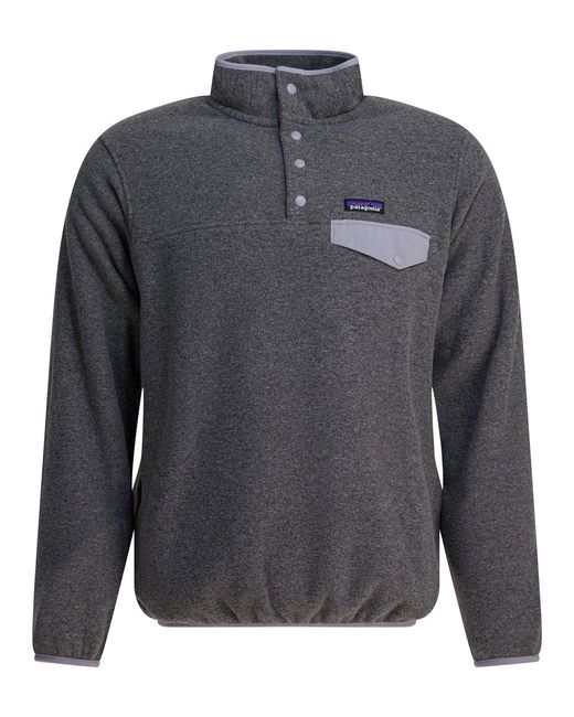 Patagonia Gray "Lightweight Synchilla Snap T Fleece" Sweatshirt mit halbem Reißverschluss