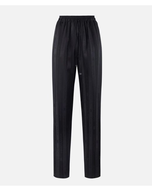 Elisabetta Franchi Blue Jacquard Striped Trousers